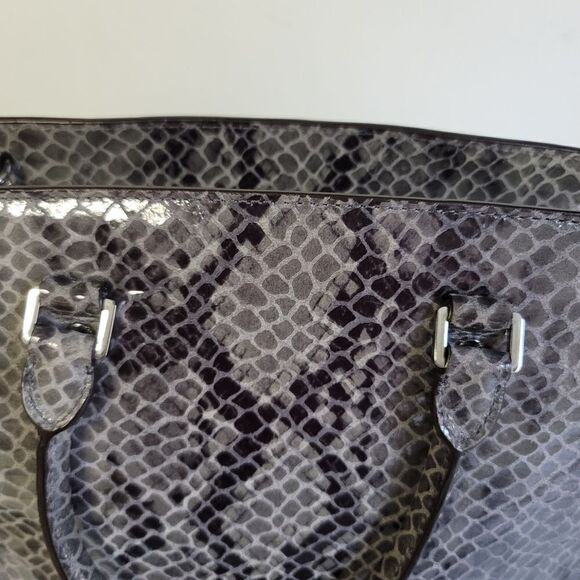 Michael Michael Kors Grey Snake Embossed Leather Medium Selma Tote - Picture 8 of 13